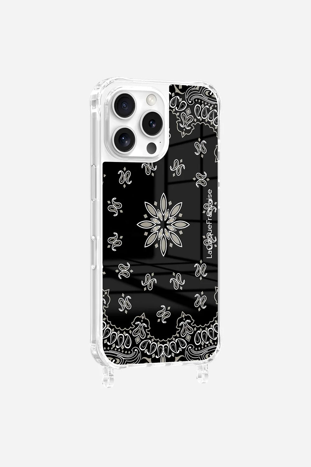 COQUE BANDANA NOIR AVEC ANNEAUX