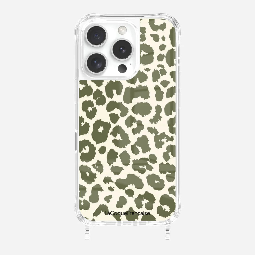 COQUES LÉOPARD KAKI AVEC ANNEAUX