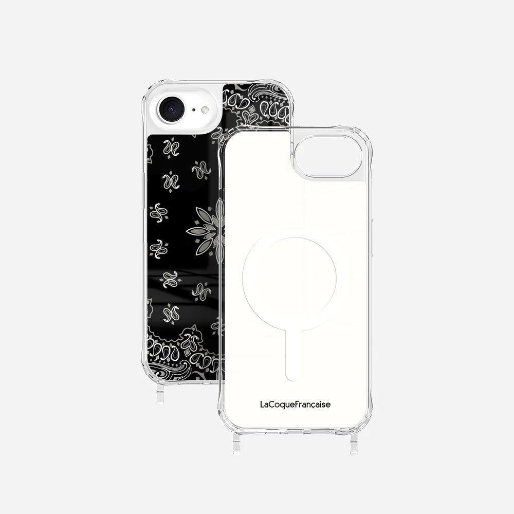 COQUE BANDANA NOIR AVEC ANNEAUX