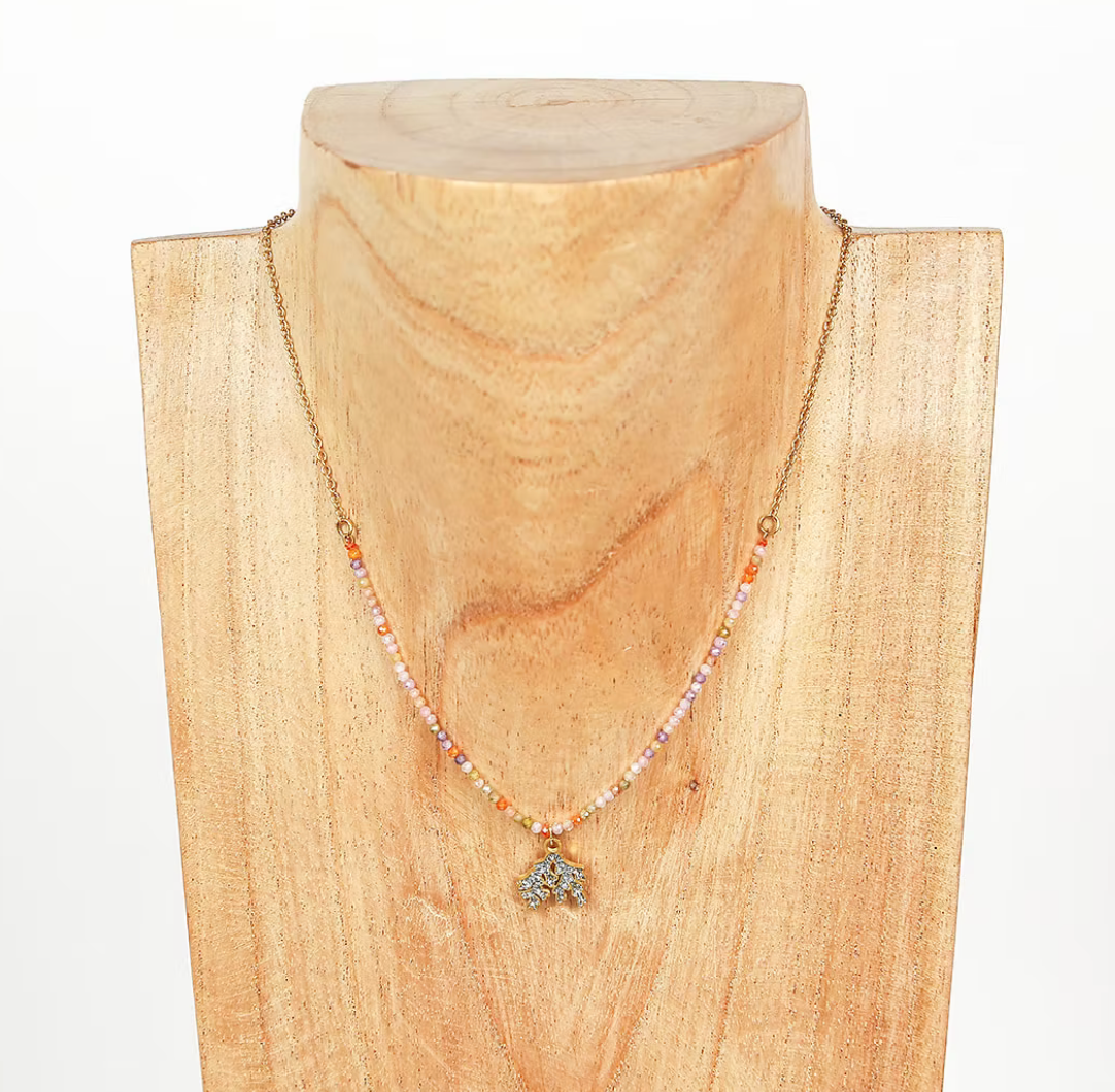 COLLIER PERLES ZIRCON CHARMS