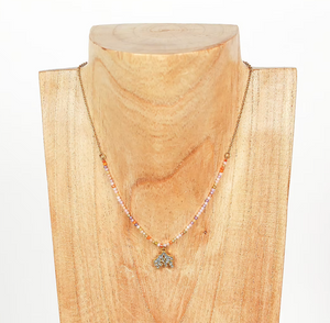 COLLIER PERLES ZIRCON CHARMS