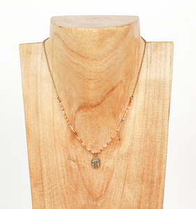 COLLIER PERLES ZIRCON CHARMS