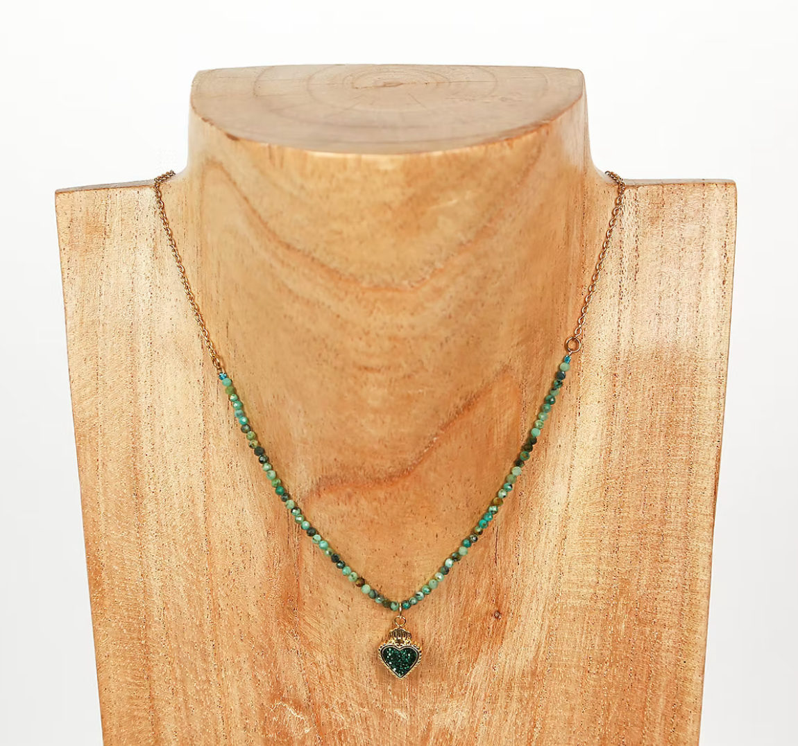 COLLIER PERLES ZIRCON CHARMS