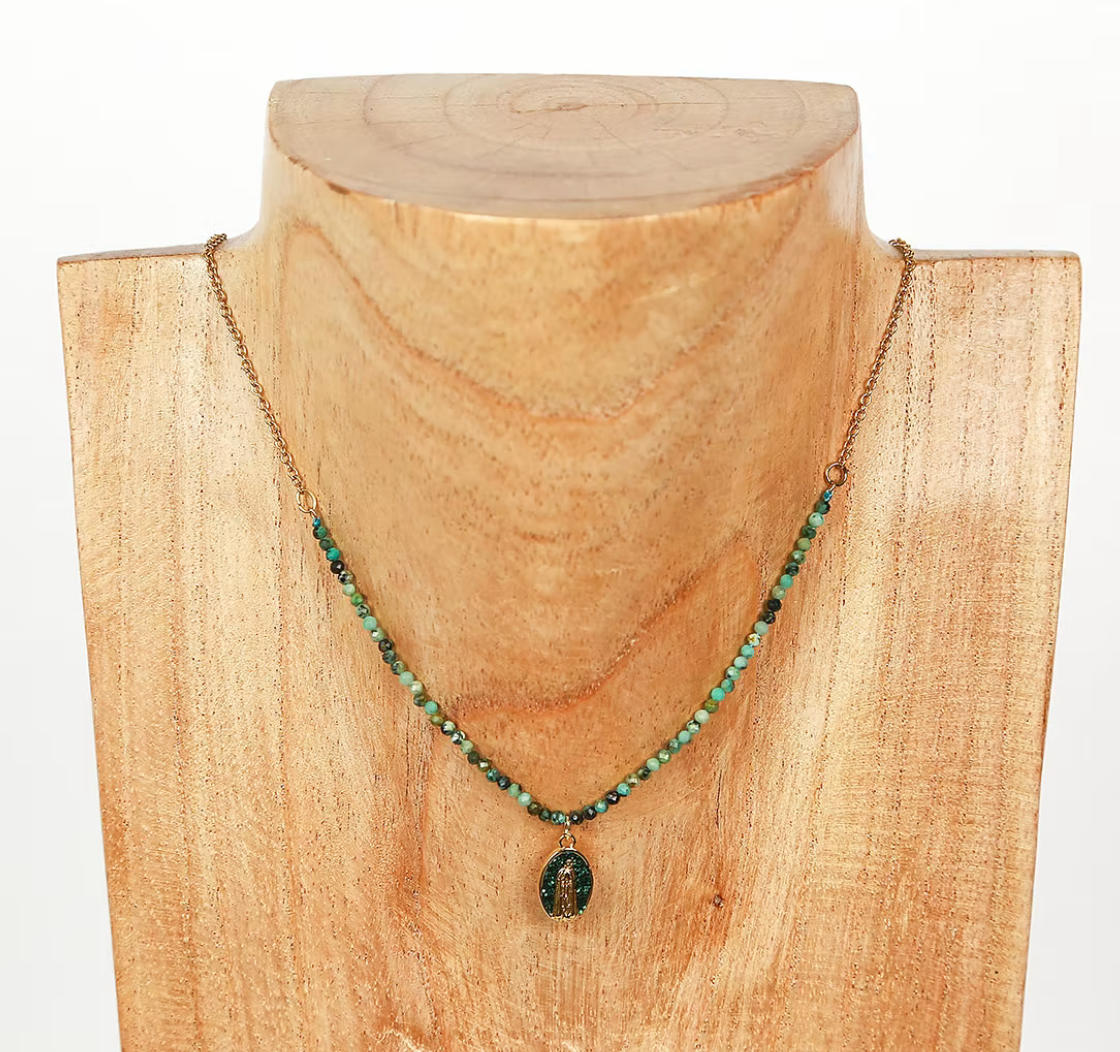 COLLIER PERLES ZIRCON CHARMS