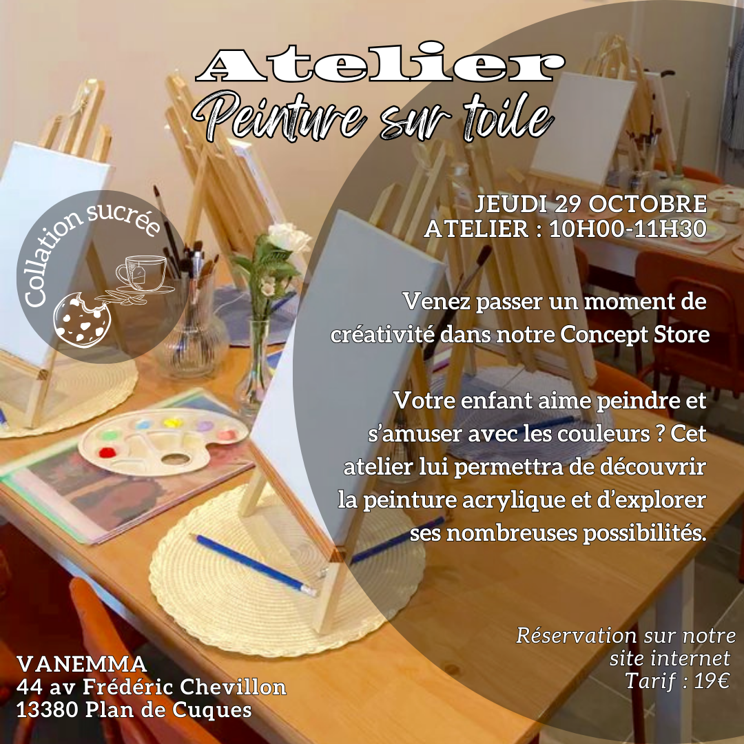 ATELIER ENFANT 29/10 - PEINTURE SUR TOILE